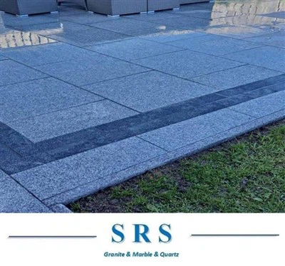 Dalles de pavage en granit bleu-gris