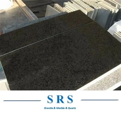 Carreaux de sol flammés polis en pierre naturelle Abosulte Nero Black Granite