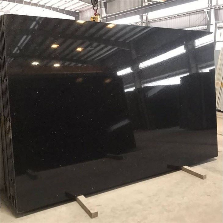 Black galaxy granite floor