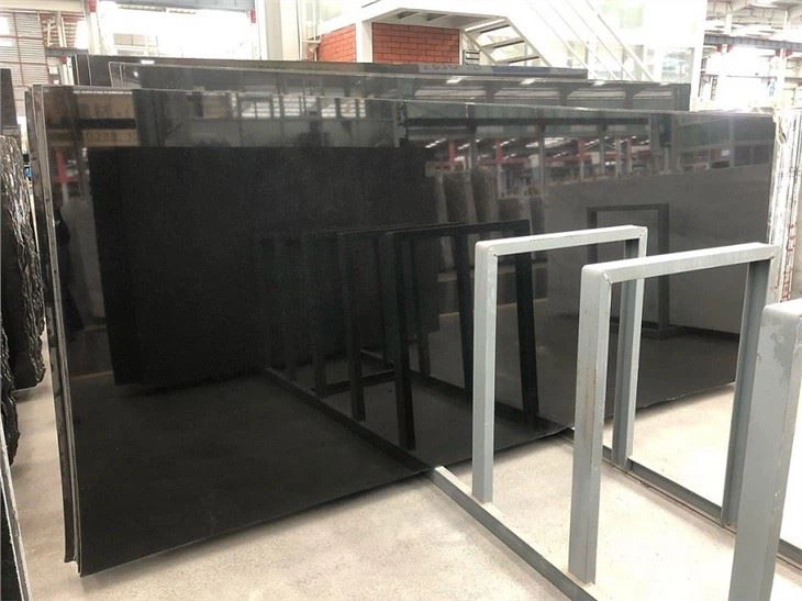 Jet black granite stone