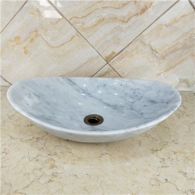 Éviers en marbre blanc de différentes formes