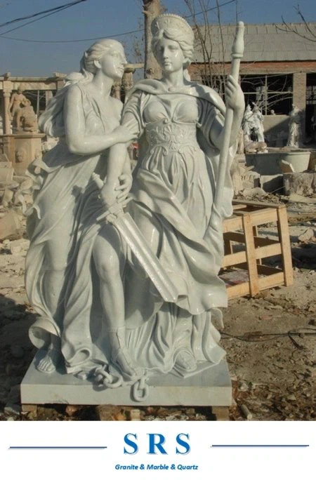 Statues en marbre blanc